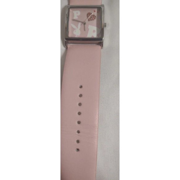 Playboy Bunny Light Pastal Pink Genuine Leather Red Heart Watch Stainless Steel… main image 10